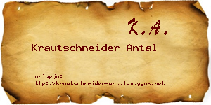 Krautschneider Antal névjegykártya